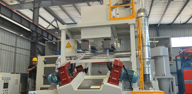 潮州板材除锈强化，通过式抛丸机应用案例